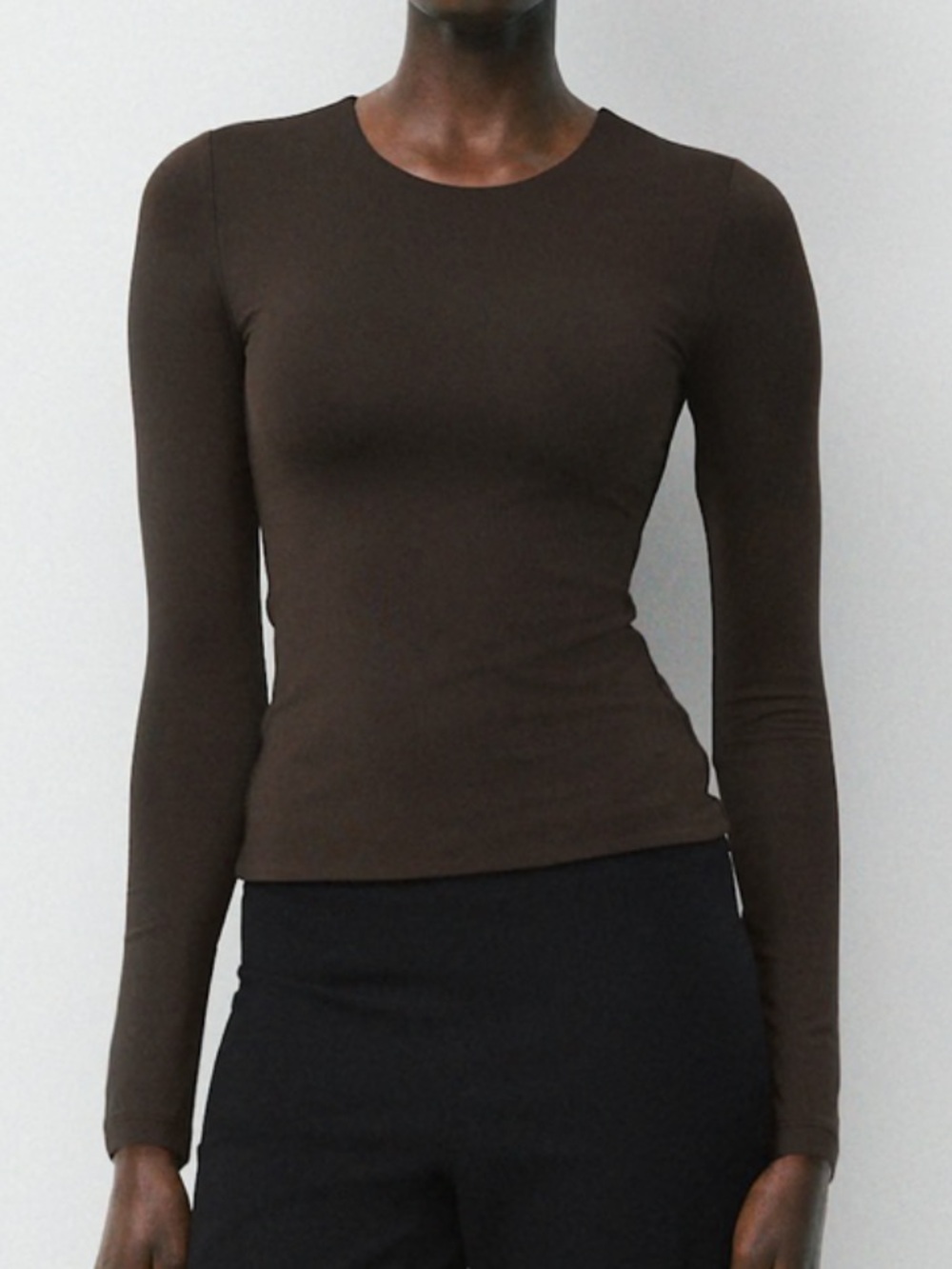 Like New Aritzia Sunday Best SinchSeamless Brown Long Sleeve